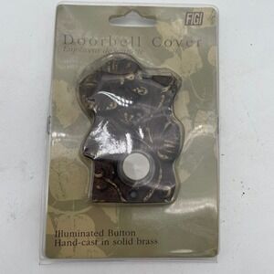 FIGI flower Doorbell Cover Antique Bronze Illuminated Button‎ Solid Brass New